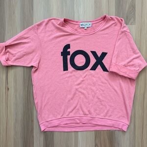 Wildfox Pink 3/4 Sleeves Tee
